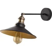 Opviq , applique murale en fer, noir et or, 25 x 40 cm, hauteur 20 cm, E27 max. 40 W, IP20 | Design industriel élégant pour les intérieurs modernes | Montage facile.