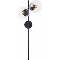 Opviq , applique murale moderne en métal (lot de 2), noir, 32 x 27 x 72 cm | Diffuseur en verre, IP20, douille E14, 40 W max. | Un design industriel élégant qui s'intègre dans toutes les pièces.
