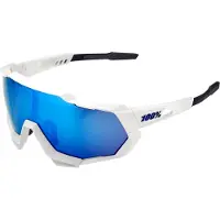 100% Speedtrap Sunglasses Blanc Hiper Blue Multilayer Mirror/CAT3