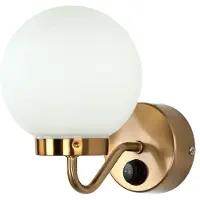 Licht-Erlebnisse Applique murale avec interrupteur IP44 en laiton E14 verre métal Art Nouveau Lampe de salle de bain