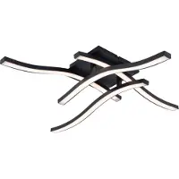 Näve Plafonnier LED, métal, noir, L 45 cm