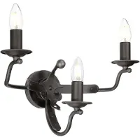 Elstead Lighting Windsor Applique E14 triple graphite, fabriquée au Royaume-Uni (E14, IP20)