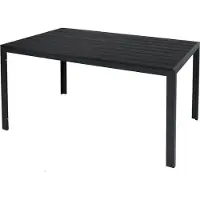 Inda Table de jardin aluminium WPC anthracite / noir 160x90cm