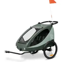 Hauck Dryk Duo Plus remorque à vélo, Couleur:Dark Green