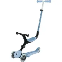 Globber GO-UP ACTIVE LIGHTS ECO - 3 en 1 tricycle, roue et trottinette, 120/80 mm, 3 roues, hauteur réglable, myrtille