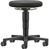 BIMOS Tabouret Allround, tissu, avec roulettes, anneau de couleur vert. (45 - 65 cm)