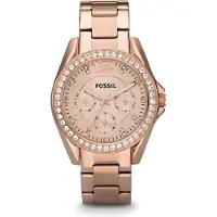 Fossil Montre à affichage analogique 'Riley' or rose