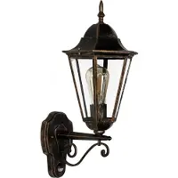 Licht-Erlebnisse Lampe d'extérieur rustique avec détecteur de mouvement Noir Cuivre E27 BRISTOL Applique Maison Jardin Lanterne