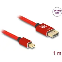 DeLOCK Mini DisplayPort vers DisplayPort Câble 8K 60 Hz 1 m rouge Mé