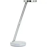 MAUL Lampe de table MAULpuck LED 6.500 K Pied blanc
