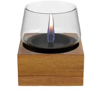 Tenderflame - Lucerna Candela Poppy 14 lampe de table, rechargeable, chêne naturel