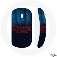 CAPACHEAP Souris Sans Fil Stranger Things logo Fond Bleu de la saison 2