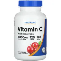 Nutricost , Vitamine C avec Églantier, 1 000 mg, 120 Capsules