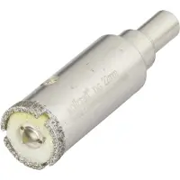 Wolfcraft Trépan diamant céramique avec éponge, tige 10 mm pour perceuse Ø 22