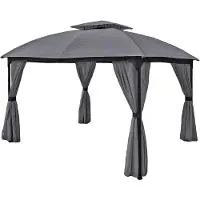 Garden Pleasure Pavillon Kama rectangulaire, anthracite (300 cm, 360 cm)