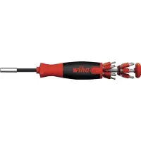 Wiha 38601 Tournevis Avec Magasin D'embouts LiftUp 25 Magnétique Avec Jeu De 12 Embouts - 1/4"