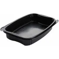 Multi Plateau 1-pièce 980 ml 254x174x42 mm PP noir,6 ps x 50 pc/krt, Boîte de conservation, Noir