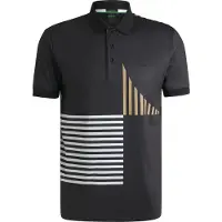 BOSS Paddy Striped C1 10270355 Green Short Sleeve Polo Noir L Homme
