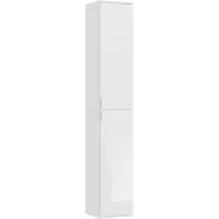 Ebuy24 ProjektX armoire de rangement 4 portes blanche, miroir.
