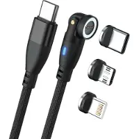 RealPower 439615 Magnetic cable 100 Watt,1m,black mit Adaptern