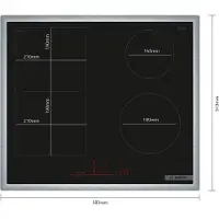 Bosch Série 6 PVS64RHB1E Table de cuisson à induction, 60 cm, noir, avec cadre à poser