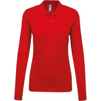 Kariban Polo à manches longues pour femmes de . Piqué de coton