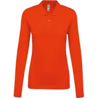 Kariban Polo à manches longues pour femmes de . Piqué de coton
