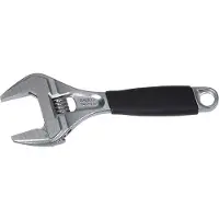 Bahco Clé Anglaise Ergo Large Opening Center Knurled With Rubber Handle And Chrome Finish Pliers 38 Mm 218 Mm