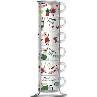 Bialetti Set 6 Tassen Italia mit Metallgestell