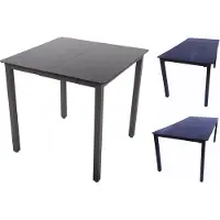 VCM Table de jardin en verre et aluminium | Table à manger | ca. H. 73 x W. 140 x D. 80 cm | Anthracite | Table de balcon Meubles de jardin