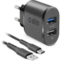SBS Kit voyage USB de recharge avec câble de type C