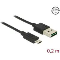 DeLOCK 84804 Câble USB 2.0 0,2 m USB A Micro-USB B Noir