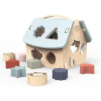 Speedy Monkey House-shaped Shape Sorter 8 Blocks Multicolore Enfants