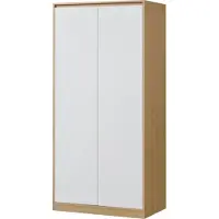 En.casa Armoire 'Bastheim' avec 2 portes, 1 tringle, 4 compartiments imitation chêne / blanc