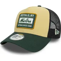 New Era A-Frame Mesh Trucker Cap - Brand Patch Beige