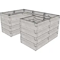 Juwel Hochbeet Timber Ergoline Variable Aufbauweise Gartenbeet 750 l grau