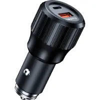 Choetech 63W Dual USB-C 45w+ USB-A 18w fast car charger (black)
