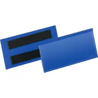 Durable Pochettes magnétiques pour étiquettes et identification l. 100 x H 38 mm, 50 p., bleu
