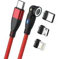 RealPower 439625 Magnetic cable 100 Watt,1m,rot mit Adaptern