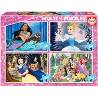Educa Borras 4 puzzles disney princesses Pocahontas Cendrillon et Blanche Neige
