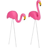 Relaxdays Lot de 2 statues de flamants