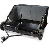 Wiltec Balai ramasseur – 1725 x 1035 x 585 mm – Largeur de 96 cm – capacité 340 l – avec Roues en caoutchouc – Balayeuse ramasseuse tractée Nettoyeur de pelouse pour Tondeuse autoportée ATV