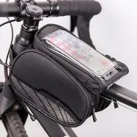 COFI Sacoche étanche pour cadre de vélo avec poche amovible pour téléphone portable noir