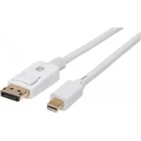 EFB Elektronik Câble Mini-DisplayPort M vers DisplayPort M 4K 60Hz blanc 3m (3 m), Câble vidéo, Blanc