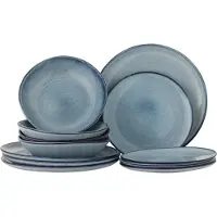 Bloomingville Service de table Sandrine 12 pièces bleu