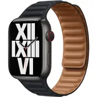 Apple Watch 38/40/41 mm Leather Link Bracelet de Montre Minuit - Small/Medium