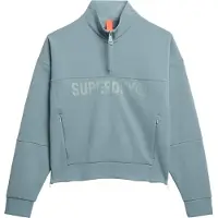Superdry Femme Sweat-shirt Demi-zip Décontracté Active Tech Logo Blue Taille: 36