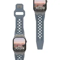 Uag Bracelet Monarch en silicone pour Apple Watch | 44/45/46/49 mm - Cloud Blue/Titanium