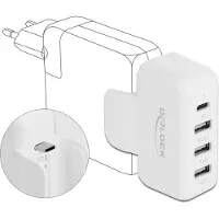 DeLOCK Adaptateur pour bloc d'alimentation Apple avec PD et QC 3.0 - Bloc d'alimentation - 2,4 A - PD 3.0, QC 3.0 - 4 ports de sortie (USB, 2 x USB, USB-C 24 broches)