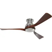CasaFan Ventilateur de plafond Regento, chrome et bois, moteur à courant continu, Ø 140 , Eco Regento, Bois, Salon / séjour, Bois, Moderne